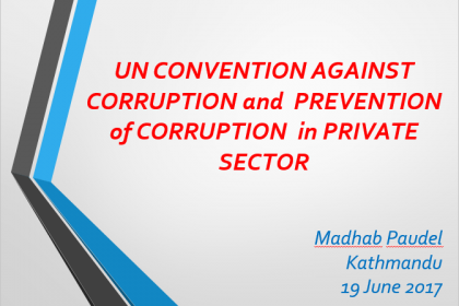 Promoting good governance in private sectors in line with UNCAC compliance – Madhab Prasad Paudel
